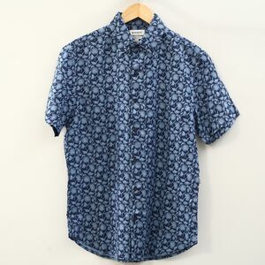 Bonobos Short Sleeve Men's Shirt Floral Printed Tailored Fit Blue M 285980